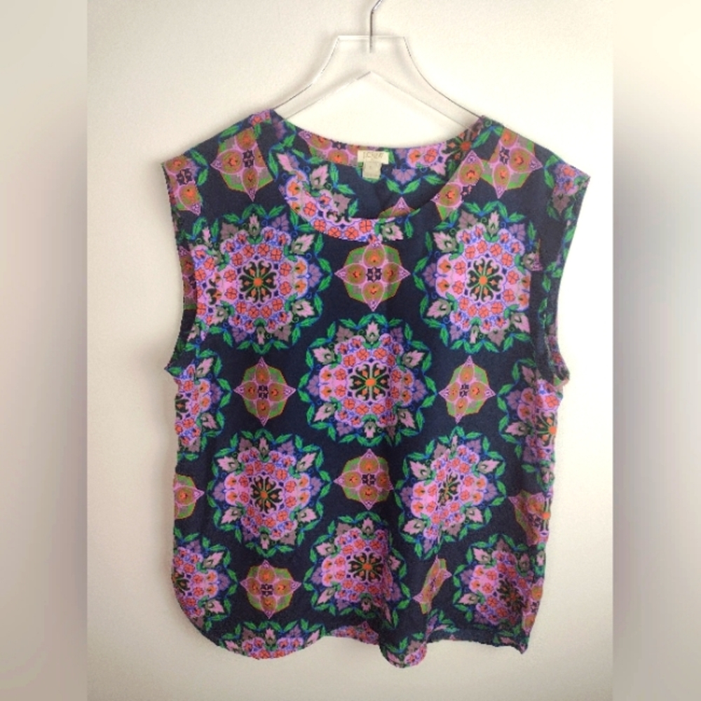 J.Crew Women's Floral Short Sleeve Top Size XL